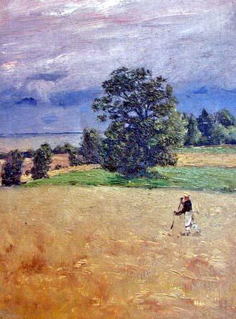 Nikolay Nikanorovich Dubovskoy On a reaped field before the storm oil painting image